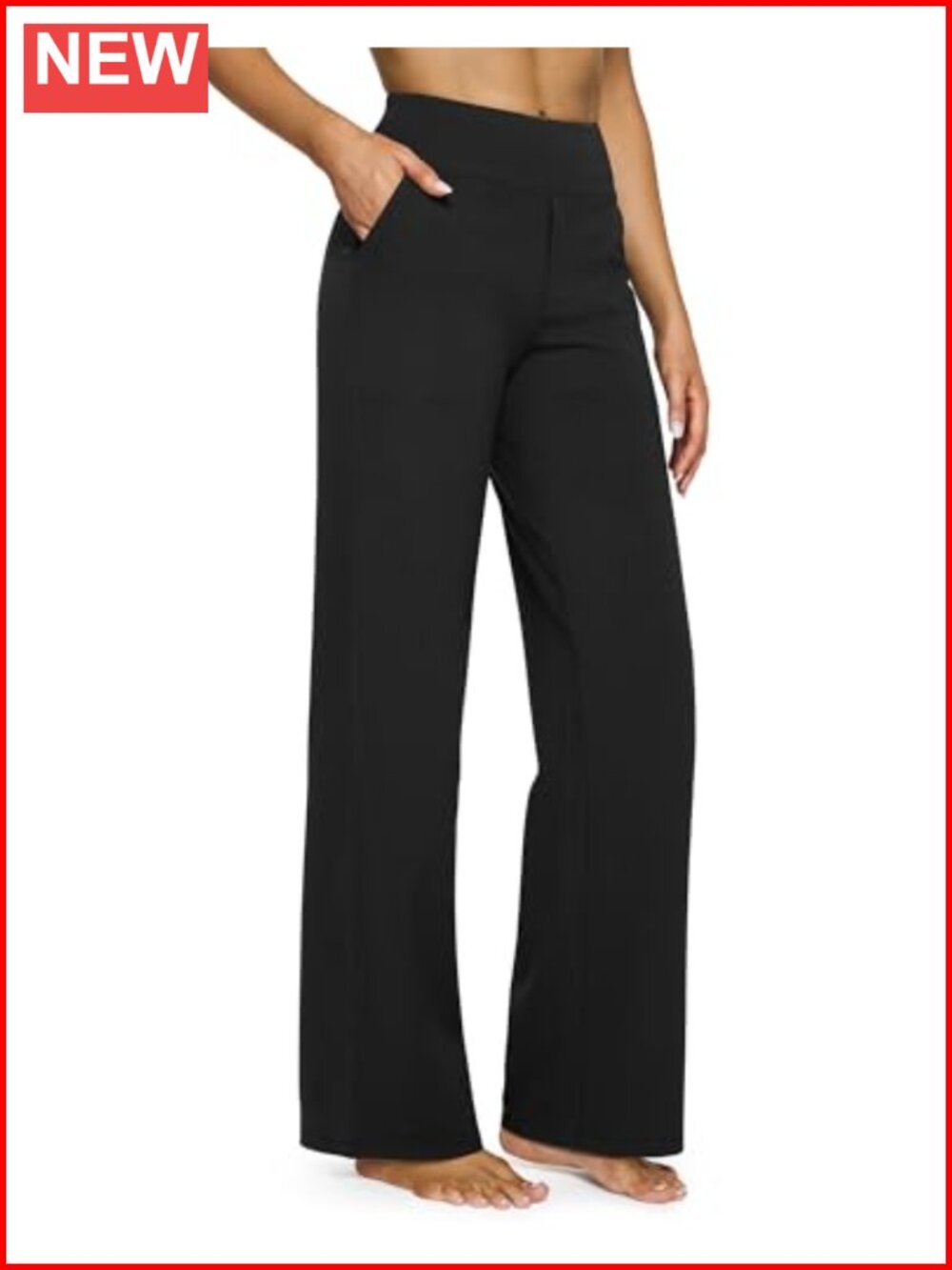 Yoga Pants Wide Leg High Waisted Pockets Moisture-Wicking